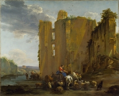 Ruins of Brederode Castle from the south, in an imaginary setting by Nicolaes Pieterszoon Berchem