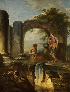 Ruins with figures by Giovanni Paolo Panini