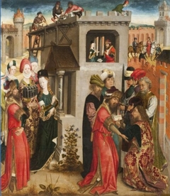 Scenes from the legend of St. Barbara by Master of the legend of St Barbara