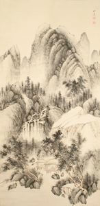 Scholar in a Mountainous Landscape by Nakabayashi Chikkei