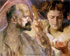 Self-portrait with muse by Jacek Malczewski