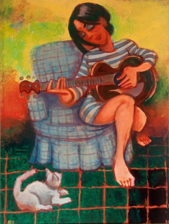 serenading the cat by Robin Ator