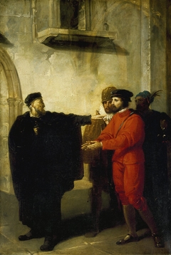 Shylock rebuffing Antonio by Richard Westall