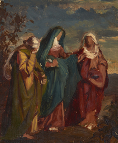 Sketch to the Painting "Three Marys Walking to Christ's Tomb" by Józef Simmler