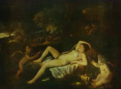 Sleeping Venus with Love by Nicolas Poussin