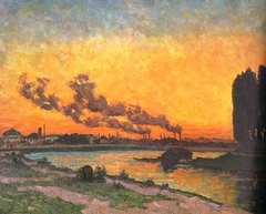 Soleil couchant à Ivry by Armand Guillaumin