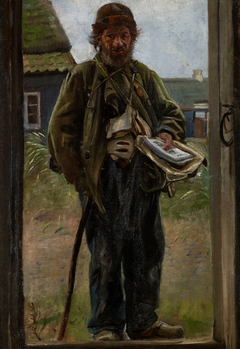 Søren Bondhagen selling ballads. by Michael Peter Ancher