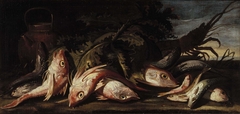 Still life with fish by Giuseppe Recco