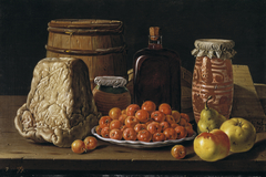 Still Life with Fruit and Cheese by Luis Egidio Meléndez