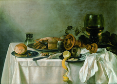 Still life with pie, 1637 by Pieter Claesz