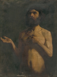 Study of Nude of Old Man by Géza Kukán