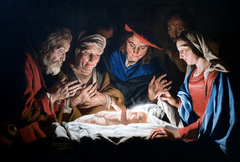 The Adoration of the Shepherds by Matthias Stom