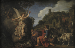 The Angel Raphael Takes Leave of Old Tobit and his Son Tobias by Pieter Lastman