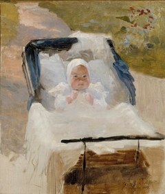 The Artist's Son Erik in a Pram by Albert Edelfelt