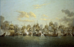 The Battle of the Saints, 12th April 1782: Rodney in the Formidable breaking the French Line, around 9.30 am by Thomas Luny