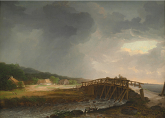 The Bridge across Tryggevælde River with a View of Køge, Zealand by Johan Christian Dahl