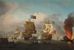 The Burning of HMS Royal James at the Battle of Solebay, 28 May 1672 by Peter Monamy