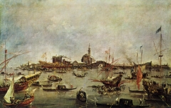 The Doge in the Bucentaur at San Nicolò di Lido on Ascension Day by Francesco Guardi