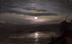 The Elbe in Moonlight by Johan Christian Dahl