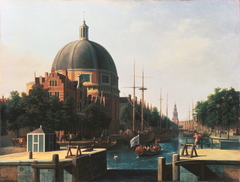 The Singel, Amsterdam by Gerrit Adriaenszoon Berckheyde