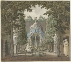 Theatre Scene in a City Garden by Barend Hendrik Thier