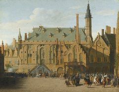 Town Hall at Haarlem with the Entry of Prince Maurits by Pieter Jansz Saenredam