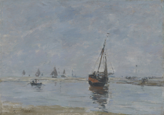 Trouville at Low Tide by Eugène Louis Boudin