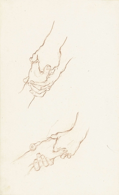 Twee studies van een hand aangevat door andere handen by Bernard Picart