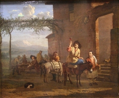 Two Muleteers before an Inn by Karel Dujardin