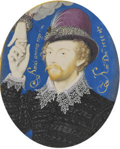 Unknown Man Clasping a Hand from a Cloud by Workshop of Nicholas Hilliard