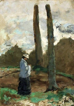 Landscape with a female figure by Stanisław Witkiewicz