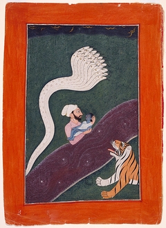 Vasudeva carries the Infant Krishna across the Yamuna River by Unknown Artist