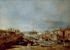 View of Dolo on the Brenta by Francesco Guardi