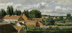 Village près de la rivière Moselle by Théodore Rousseau