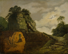 Virgil's Tomb by Moonlight, with Silius Italicu by Joseph Wright of Derby