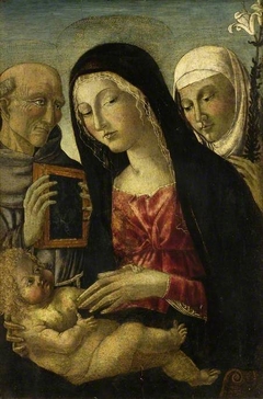 Virgin and Child with St Bernardino and St Catherine of Siena by Neroccio di Bartolomeo de' Landi