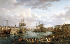 Vue de l'intérieur du Port de Brest (1795) by Jean-François Hue